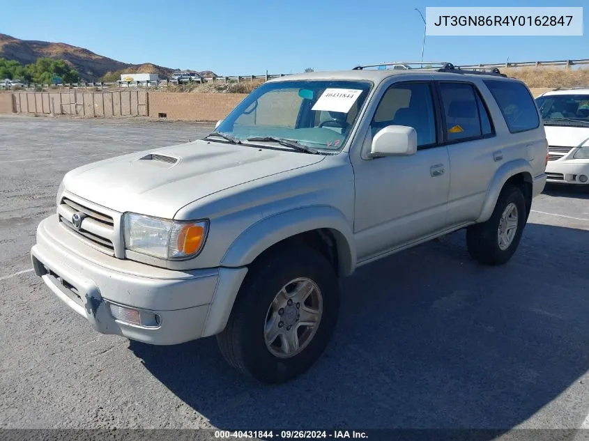 2000 Toyota 4Runner Sr5 V6 VIN: JT3GN86R4Y0162847 Lot: 40431844