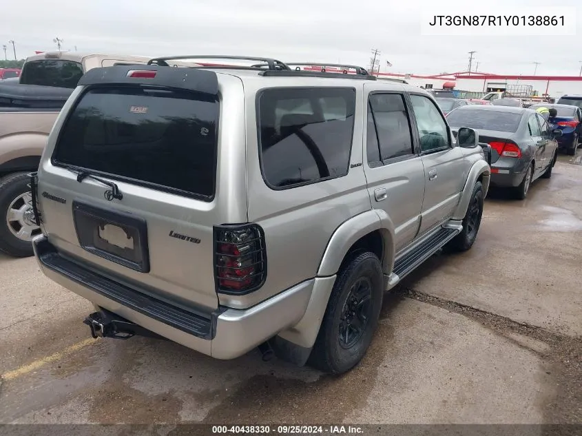 2000 Toyota 4Runner Limited V6 VIN: JT3GN87R1Y0138861 Lot: 40438330