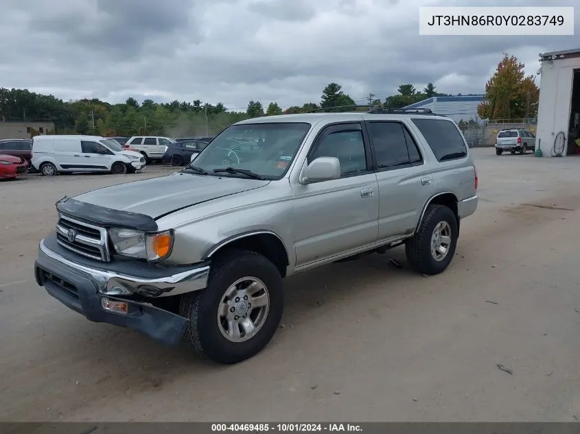 2000 Toyota 4Runner Sr5 V6 VIN: JT3HN86R0Y0283749 Lot: 40469485