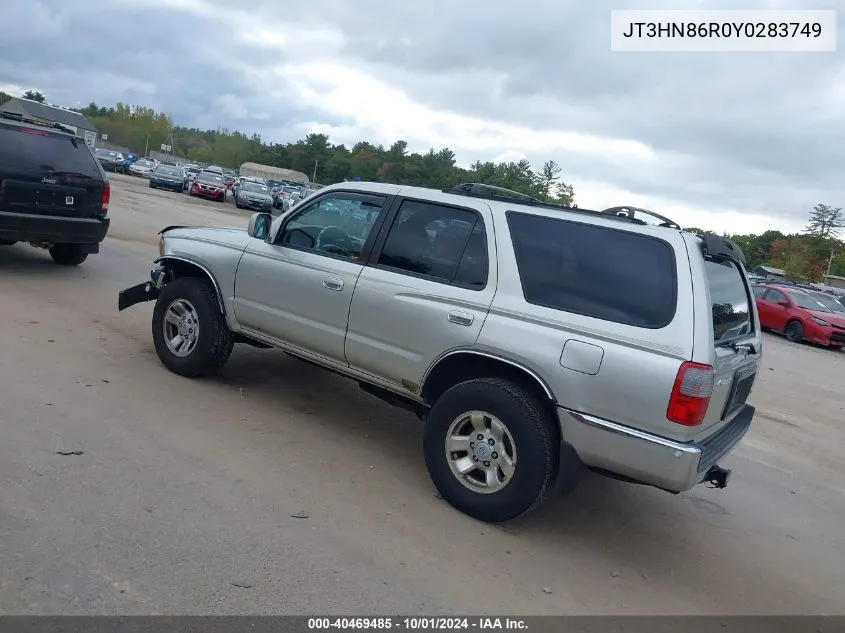 2000 Toyota 4Runner Sr5 V6 VIN: JT3HN86R0Y0283749 Lot: 40469485