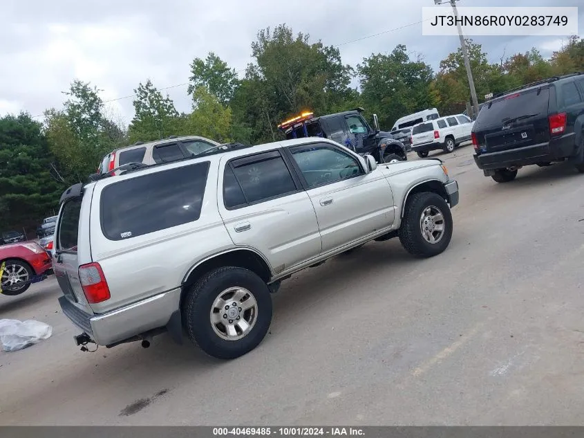 2000 Toyota 4Runner Sr5 V6 VIN: JT3HN86R0Y0283749 Lot: 40469485