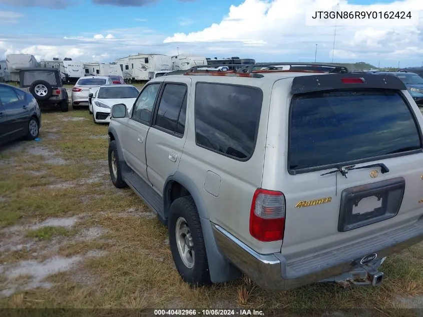 2000 Toyota 4Runner Sr5 VIN: JT3GN86R9Y0162424 Lot: 40482966