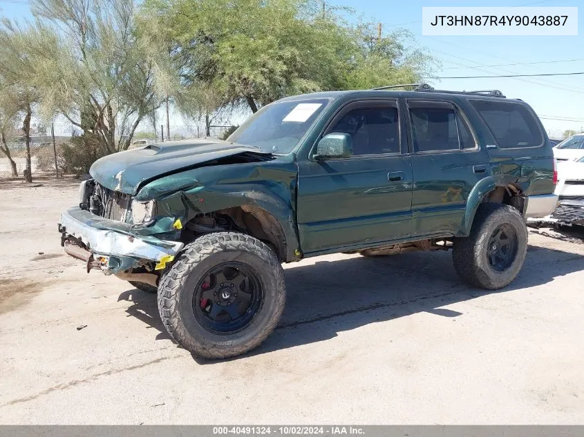 2000 Toyota 4Runner Limited V6 VIN: JT3HN87R4Y9043887 Lot: 40491324