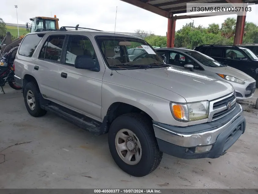 2000 Toyota 4Runner VIN: JT3GM84R4Y0057103 Lot: 40500377