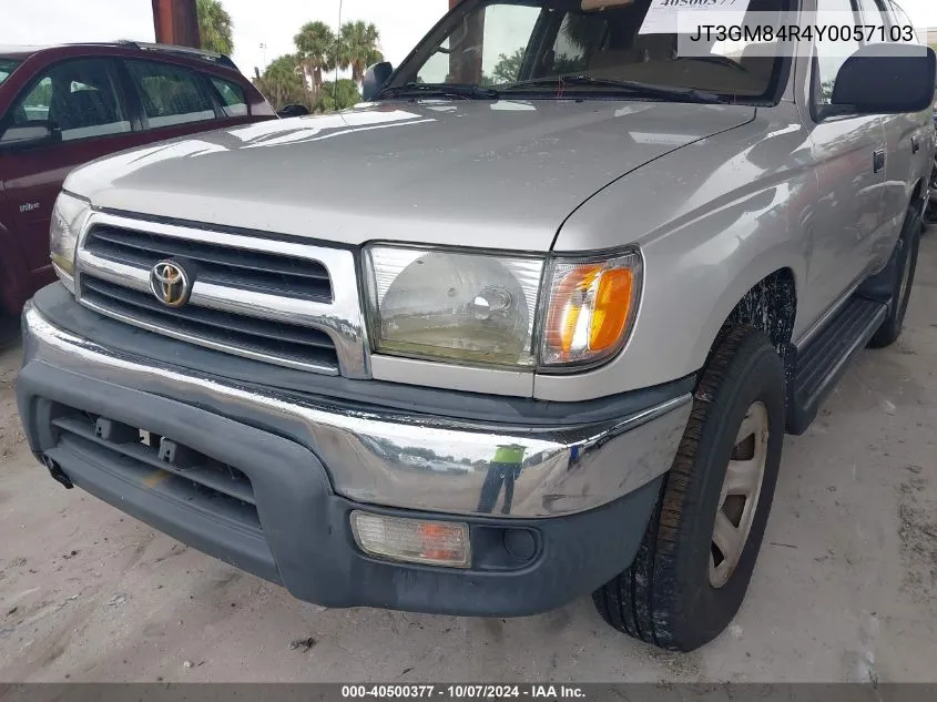 2000 Toyota 4Runner VIN: JT3GM84R4Y0057103 Lot: 40500377