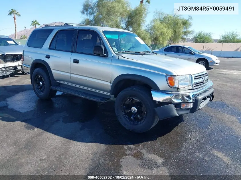 2000 Toyota 4Runner VIN: JT3GM84R5Y0059491 Lot: 40502702