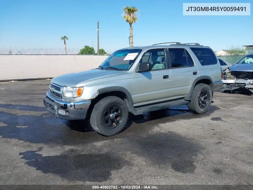 2000 Toyota 4Runner VIN: JT3GM84R5Y0059491 Lot: 40502702