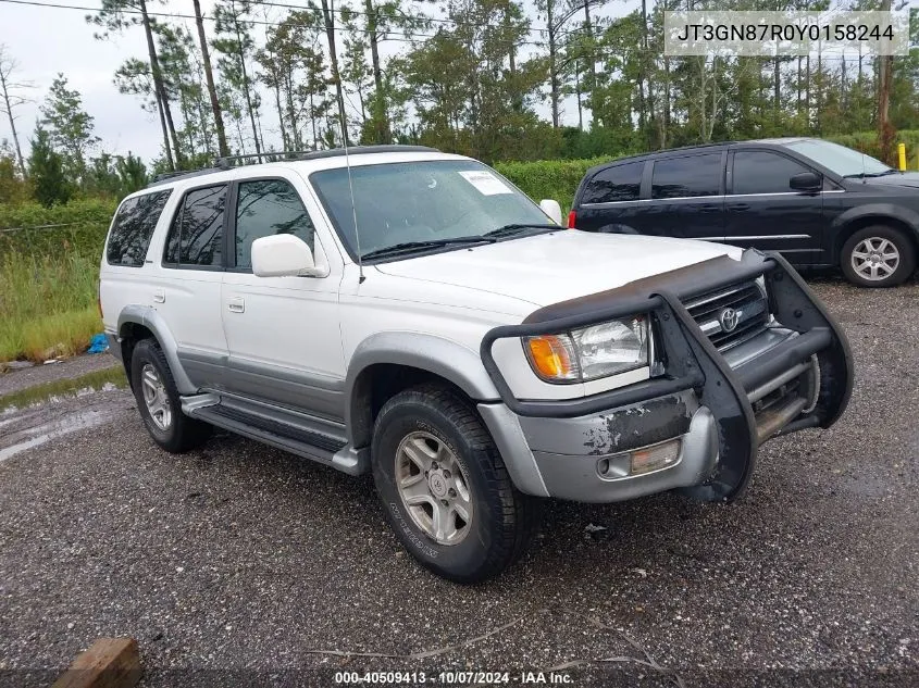 2000 Toyota 4Runner Limited VIN: JT3GN87R0Y0158244 Lot: 40509413