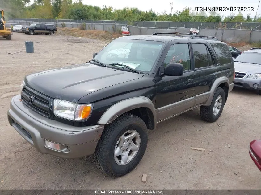 2000 Toyota 4Runner Limited V6 VIN: JT3HN87R3Y0278253 Lot: 40513143