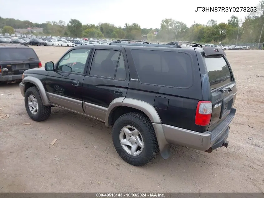 2000 Toyota 4Runner Limited V6 VIN: JT3HN87R3Y0278253 Lot: 40513143