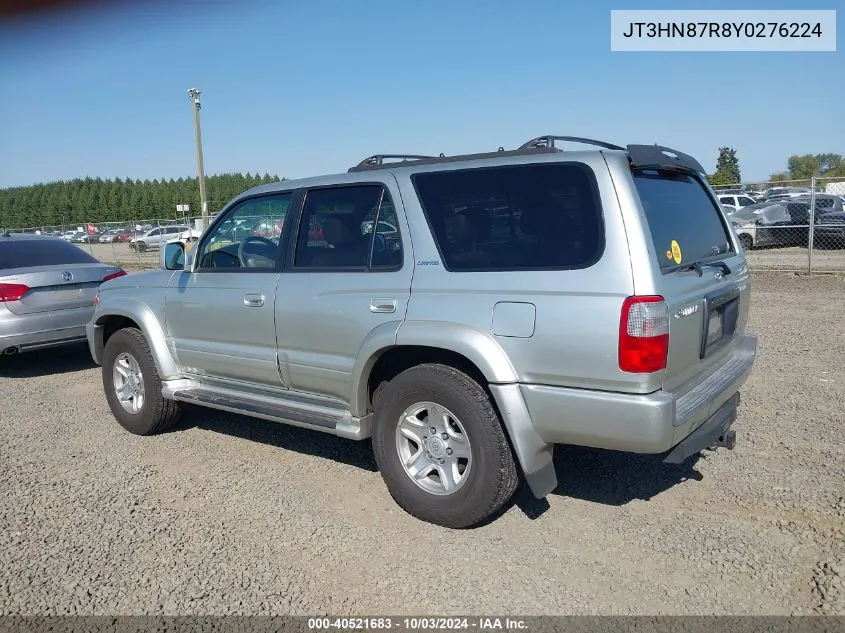 2000 Toyota 4Runner Limited V6 VIN: JT3HN87R8Y0276224 Lot: 40521683