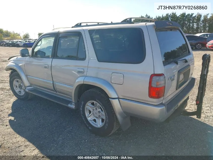 2000 Toyota 4Runner Limited V6 VIN: JT3HN87R7Y0268860 Lot: 40542657