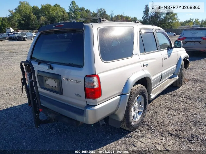 2000 Toyota 4Runner Limited V6 VIN: JT3HN87R7Y0268860 Lot: 40542657