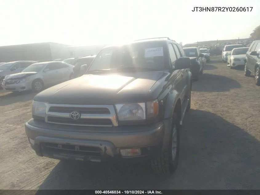 2000 Toyota 4Runner Limited VIN: JT3HN87R2Y0260617 Lot: 40546034