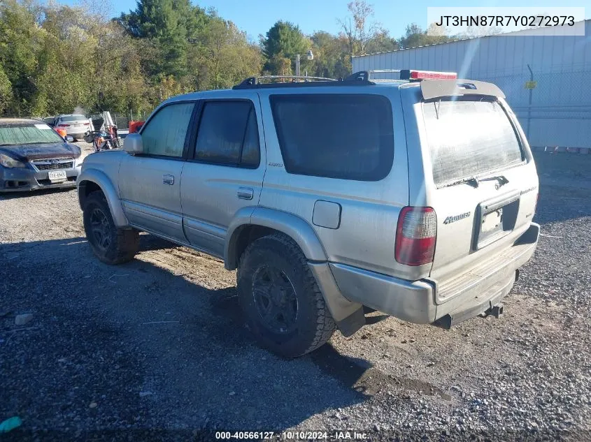 2000 Toyota 4Runner Limited V6 VIN: JT3HN87R7Y0272973 Lot: 40566127