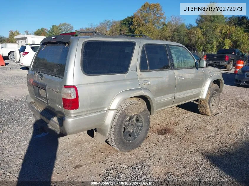 2000 Toyota 4Runner Limited V6 VIN: JT3HN87R7Y0272973 Lot: 40566127