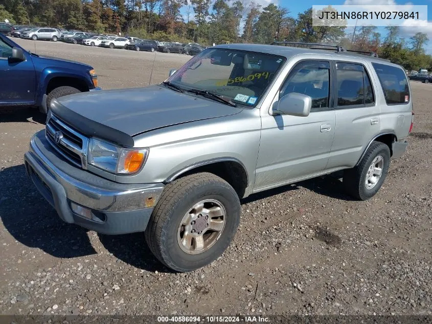 2000 Toyota 4Runner Sr5 V6 VIN: JT3HN86R1Y0279841 Lot: 40586094