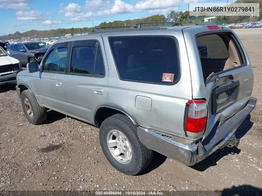 2000 Toyota 4Runner Sr5 V6 VIN: JT3HN86R1Y0279841 Lot: 40586094