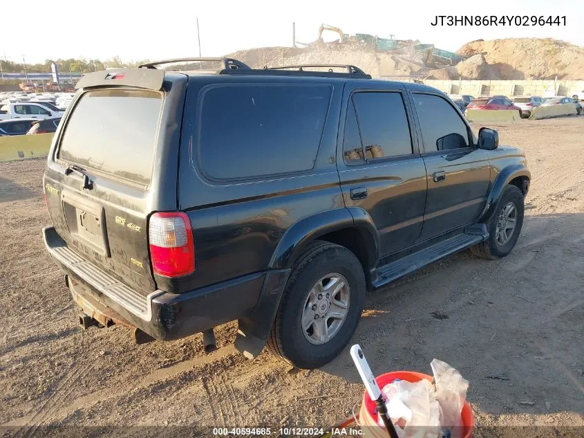 2000 Toyota 4Runner Sr5 V6 VIN: JT3HN86R4Y0296441 Lot: 40594685