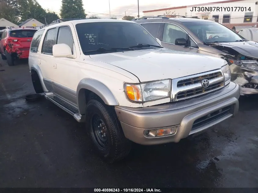 2000 Toyota 4Runner Limited V6 VIN: JT3GN87R1Y0177014 Lot: 40596243