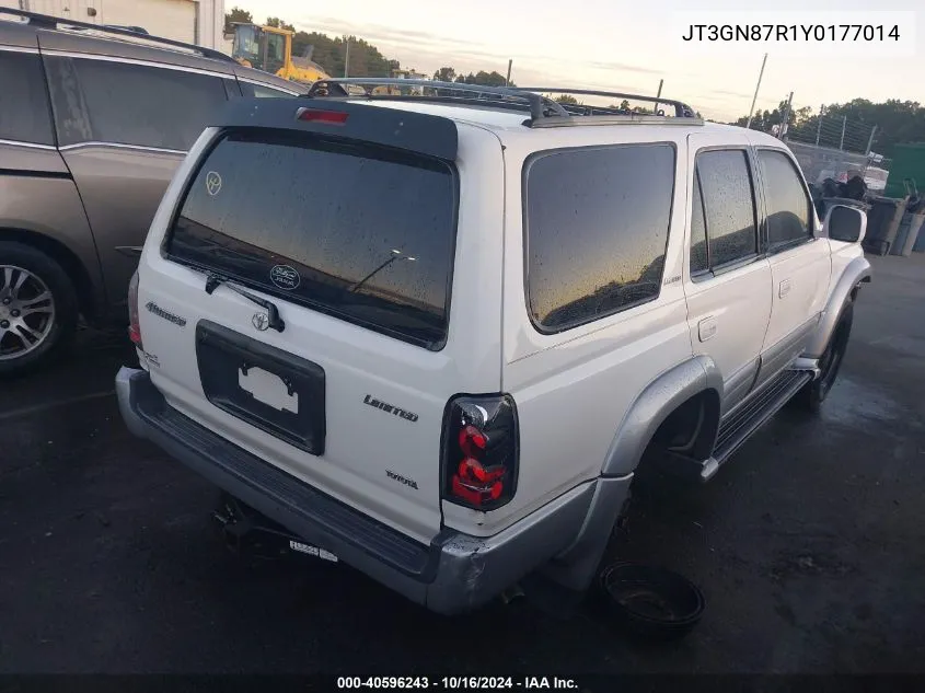 2000 Toyota 4Runner Limited V6 VIN: JT3GN87R1Y0177014 Lot: 40596243