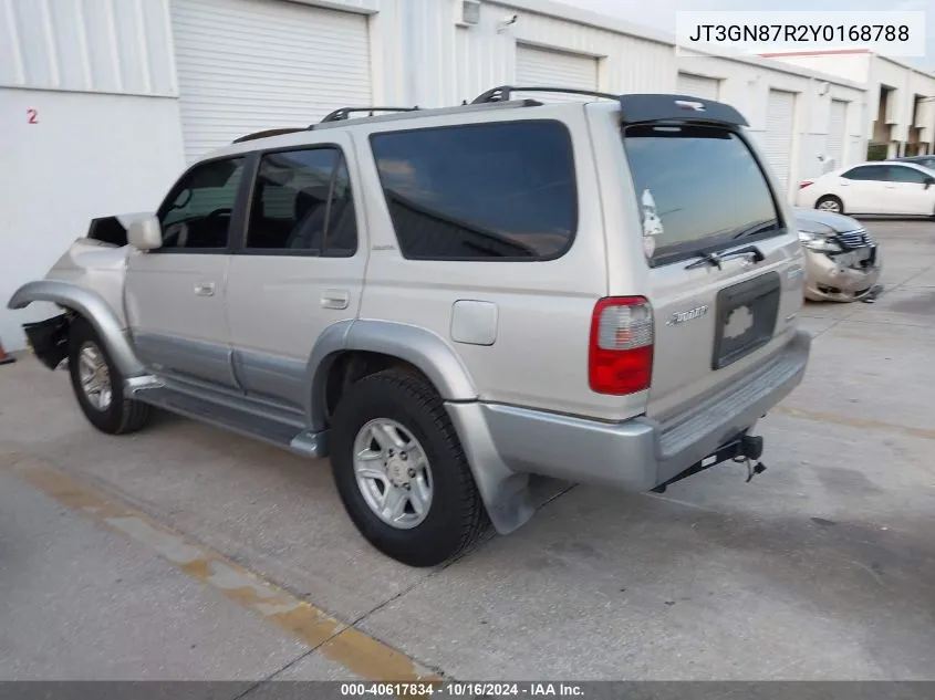 2000 Toyota 4Runner Limited V6 VIN: JT3GN87R2Y0168788 Lot: 40617834