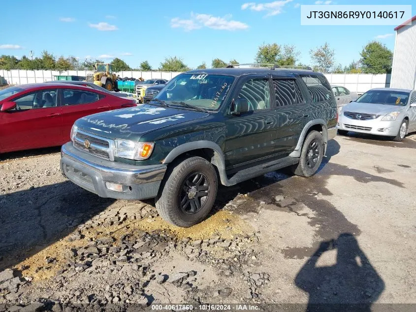 2000 Toyota 4Runner Sr5 V6 VIN: JT3GN86R9Y0140617 Lot: 40617860