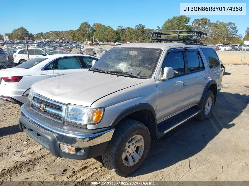 2000 Toyota 4Runner Sr5 V6 VIN: JT3GN86R8Y0174368 Lot: 40619135