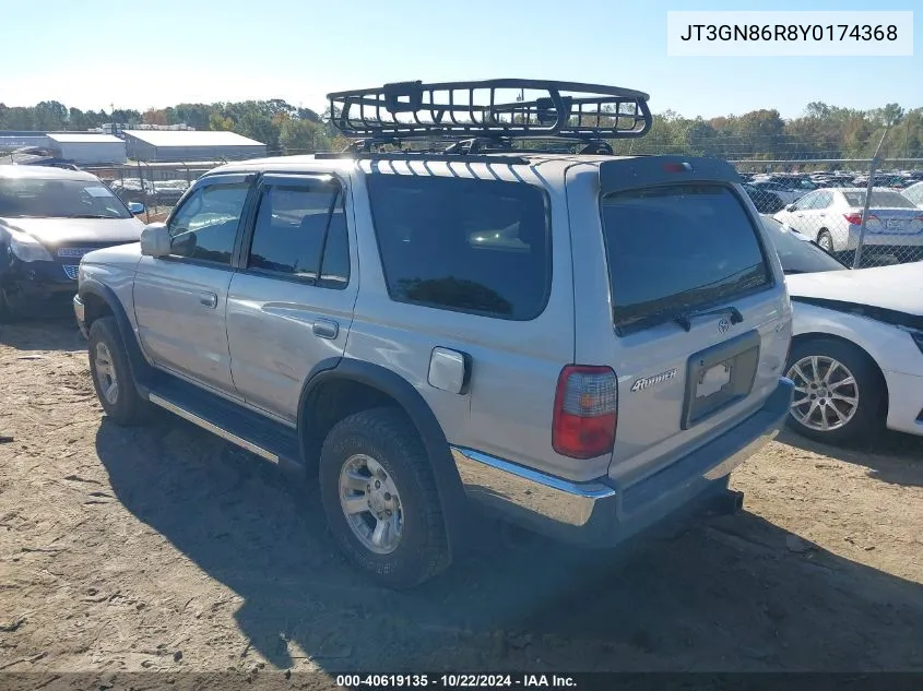 2000 Toyota 4Runner Sr5 V6 VIN: JT3GN86R8Y0174368 Lot: 40619135