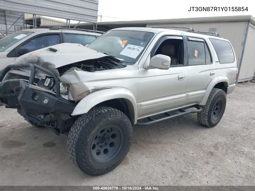 2000 Toyota 4Runner Limited V6 VIN: JT3GN87R1Y0155854 Lot: 40638776