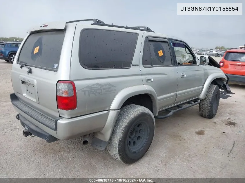 2000 Toyota 4Runner Limited V6 VIN: JT3GN87R1Y0155854 Lot: 40638776