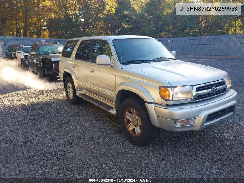 2000 Toyota 4Runner Limited V6 VIN: JT3HN87R2Y0259953 Lot: 40642310