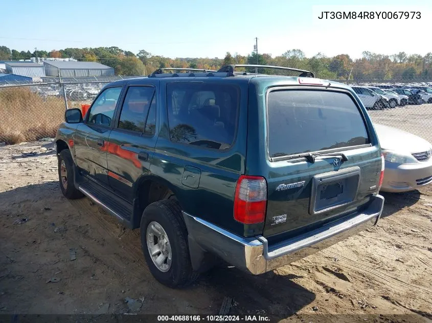 2000 Toyota 4Runner VIN: JT3GM84R8Y0067973 Lot: 40688166