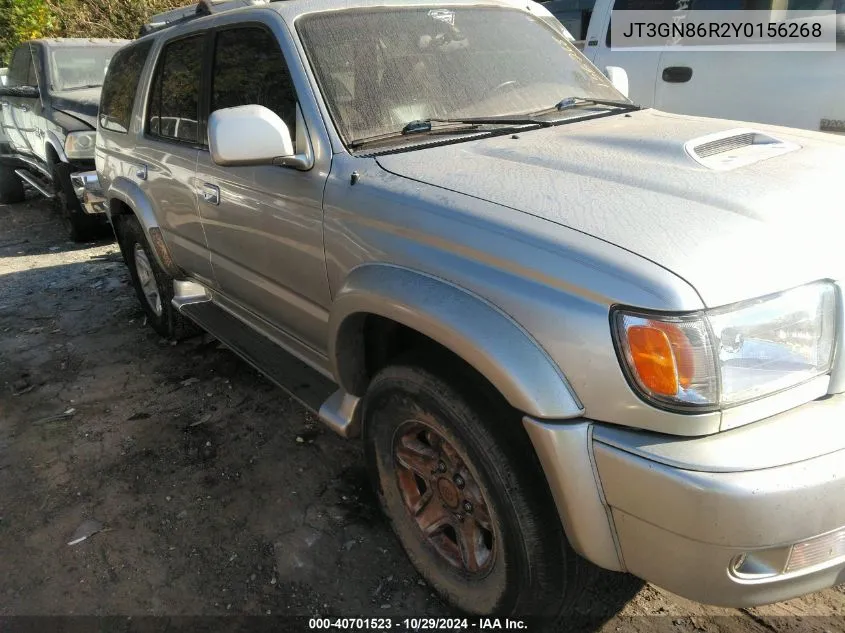 2000 Toyota 4Runner Sr5 V6 VIN: JT3GN86R2Y0156268 Lot: 40701523