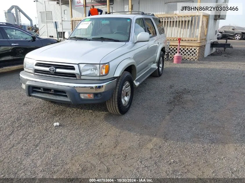 2000 Toyota 4Runner Sr5 V6 VIN: JT3HN86R2Y0303466 Lot: 40753604