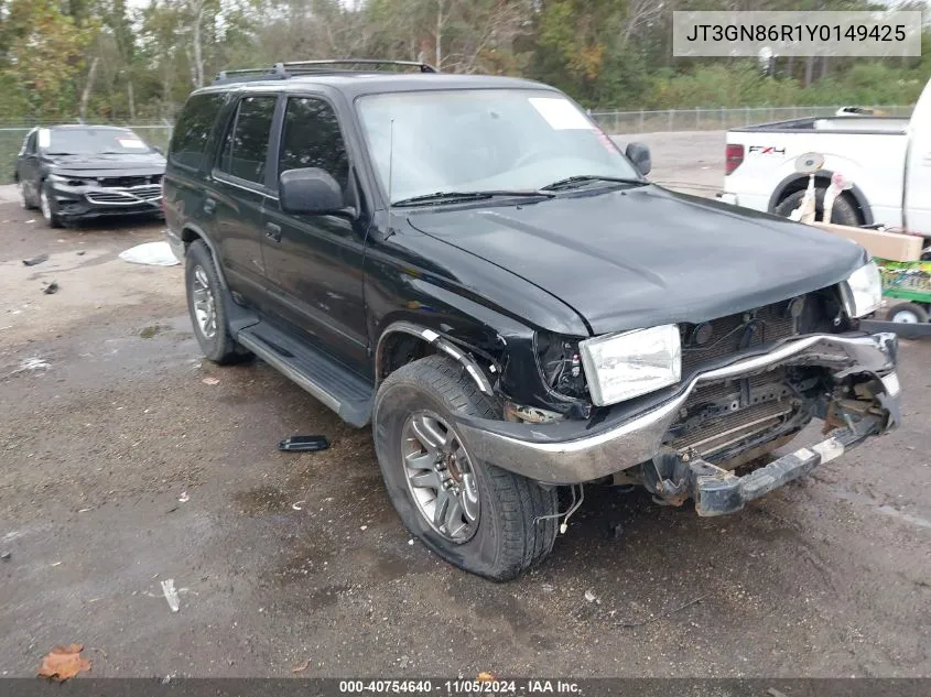 2000 Toyota 4Runner Sr5 V6 VIN: JT3GN86R1Y0149425 Lot: 40754640