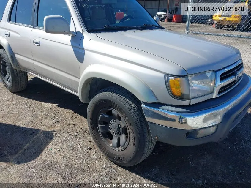 2000 Toyota 4Runner Sr5 V6 VIN: JT3HN86R7Y0321848 Lot: 40756134