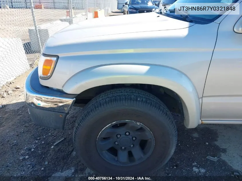 2000 Toyota 4Runner Sr5 V6 VIN: JT3HN86R7Y0321848 Lot: 40756134