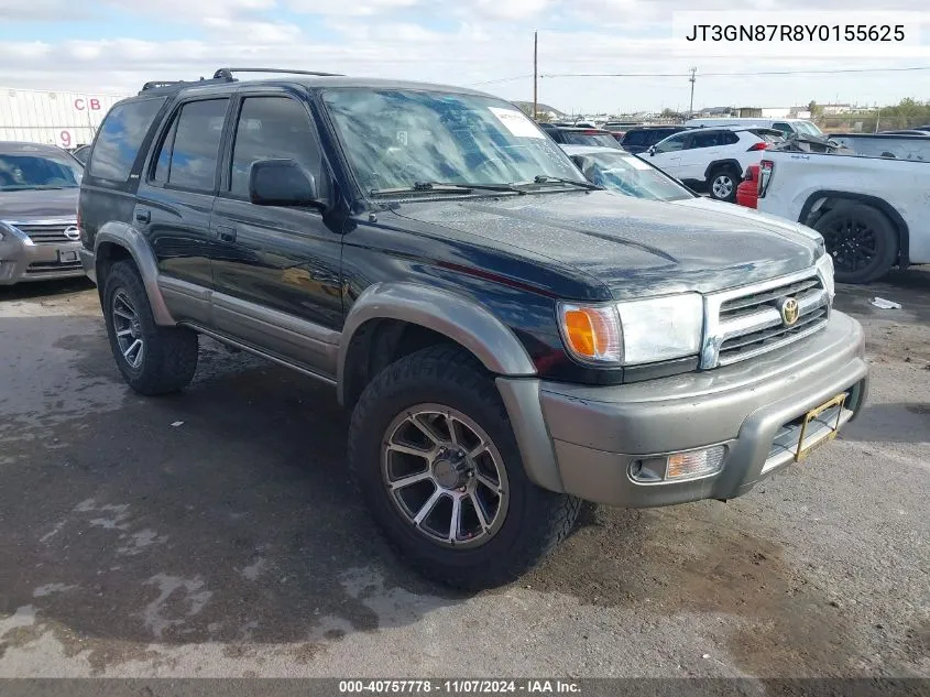 2000 Toyota 4Runner Limited V6 VIN: JT3GN87R8Y0155625 Lot: 40757778