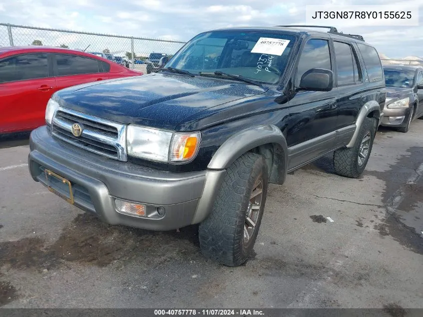 2000 Toyota 4Runner Limited V6 VIN: JT3GN87R8Y0155625 Lot: 40757778