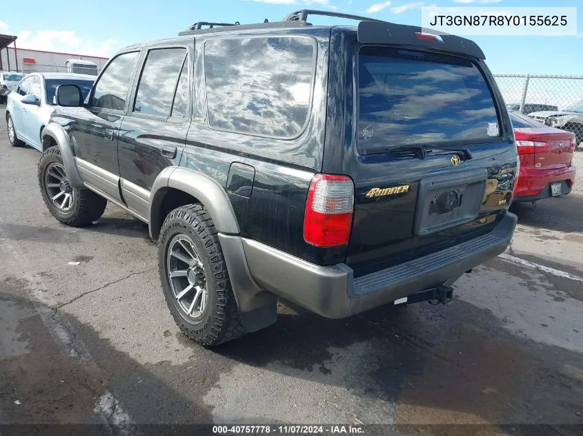 2000 Toyota 4Runner Limited V6 VIN: JT3GN87R8Y0155625 Lot: 40757778