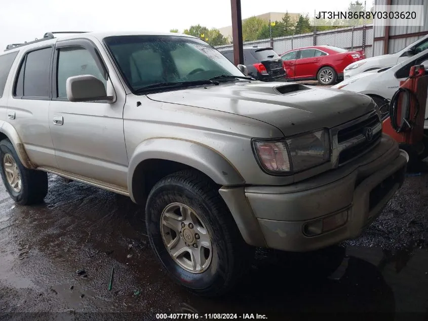 2000 Toyota 4Runner Sr5 V6 VIN: JT3HN86R8Y0303620 Lot: 40777916