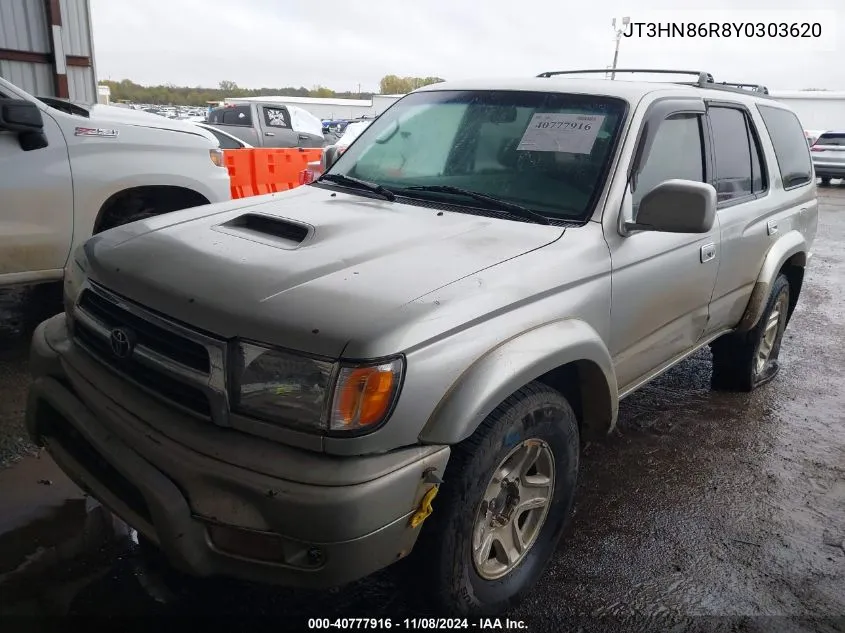 2000 Toyota 4Runner Sr5 V6 VIN: JT3HN86R8Y0303620 Lot: 40777916