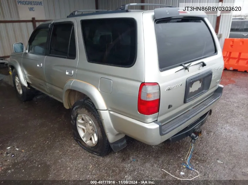 2000 Toyota 4Runner Sr5 V6 VIN: JT3HN86R8Y0303620 Lot: 40777916