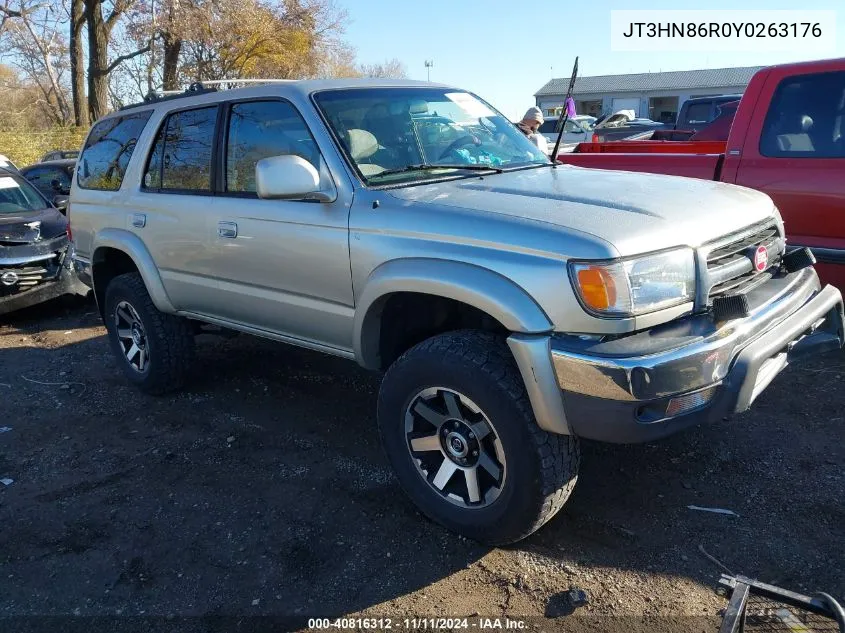 2000 Toyota 4Runner Sr5 V6 VIN: JT3HN86R0Y0263176 Lot: 40816312