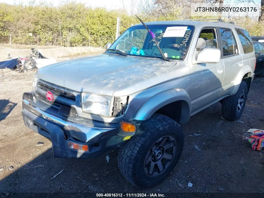 2000 Toyota 4Runner Sr5 V6 VIN: JT3HN86R0Y0263176 Lot: 40816312