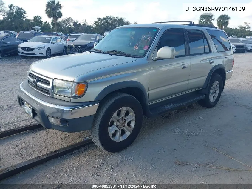 2000 Toyota 4Runner Sr5 V6 VIN: JT3GN86R9Y0146109 Lot: 40852901