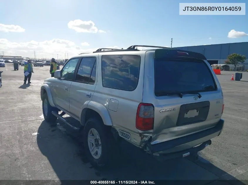 2000 Toyota 4Runner Sr5 V6 VIN: JT3GN86R0Y0164059 Lot: 40855165