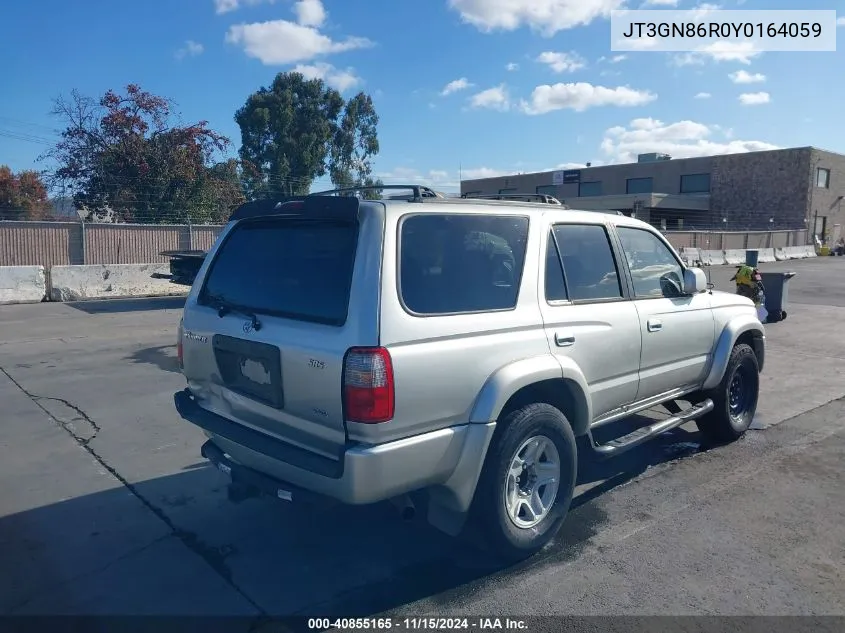 2000 Toyota 4Runner Sr5 V6 VIN: JT3GN86R0Y0164059 Lot: 40855165