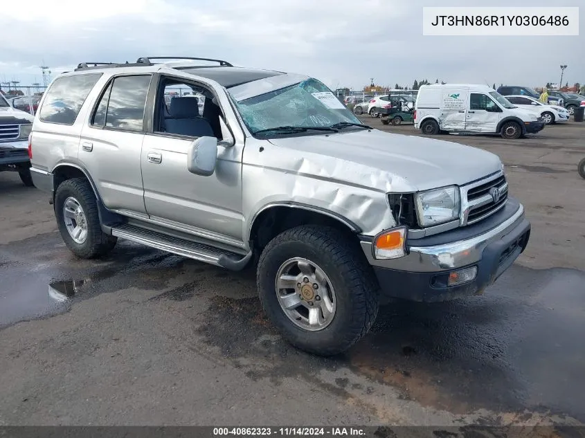 2000 Toyota 4Runner Sr5 V6 VIN: JT3HN86R1Y0306486 Lot: 40862323